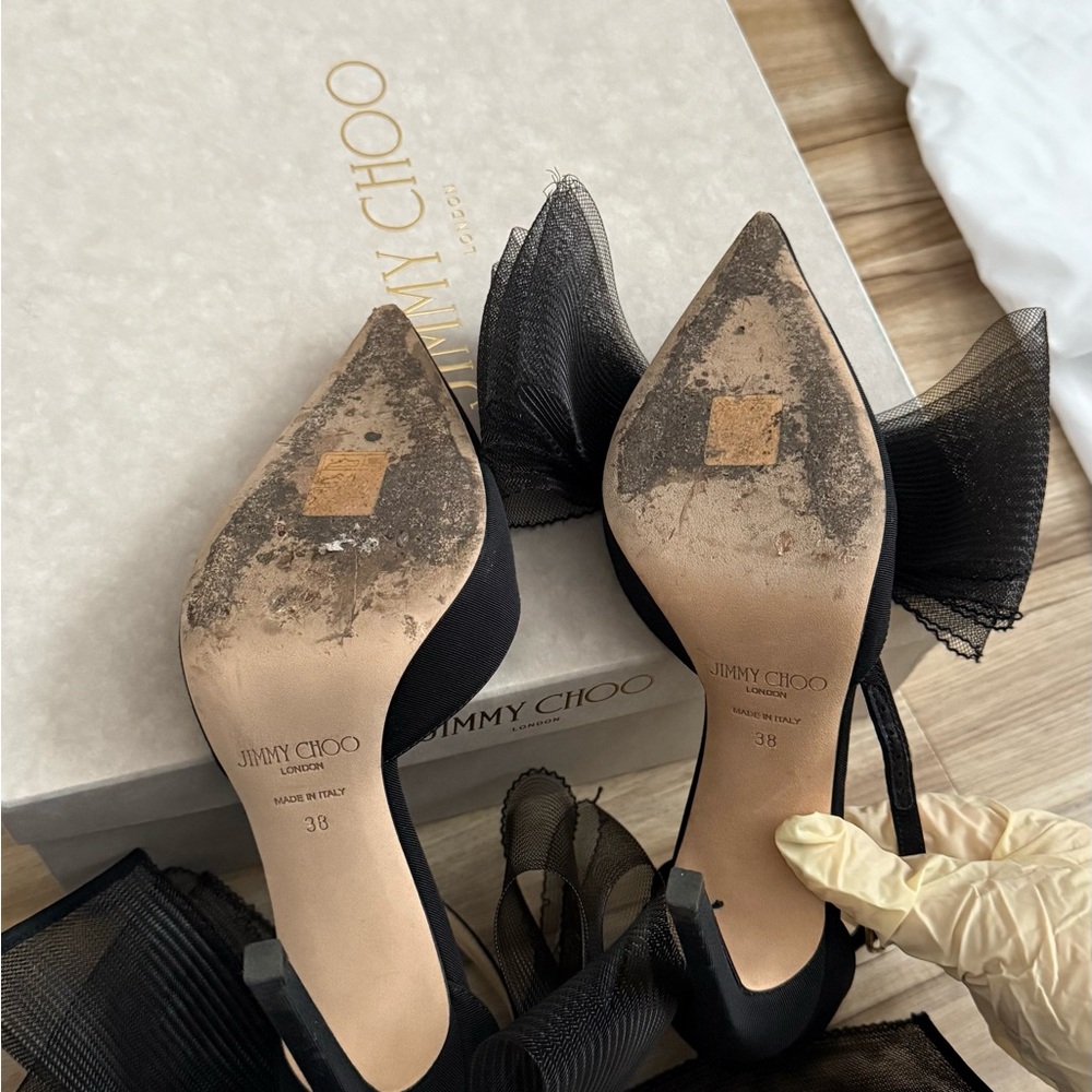 Jimmy Choo Black Averly 100 Heels - Picture 7 of 9